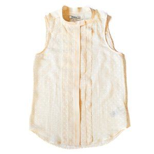 NWT Madewell Women's Extra Small Cream Tufted Silk Sleeveless Shell Top